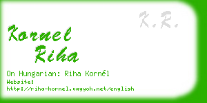 kornel riha business card