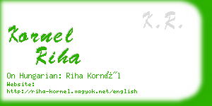 kornel riha business card